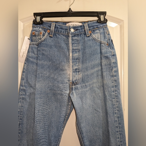 2. NWT EB DENIM VINTAGE UNRAVELED STRAIGHT LEG IN MEDIUM WASH - Picture 6 of 13